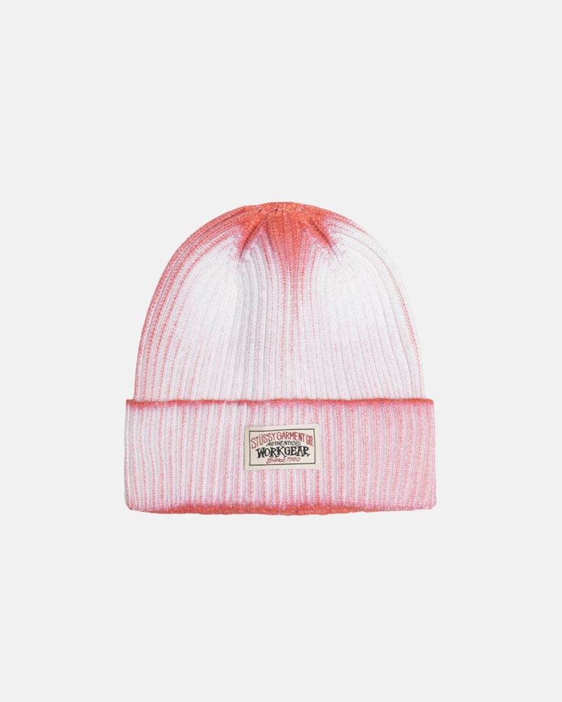 Orange Stüssy Cuff Workgear Spray Beanie | UAE LUF397265