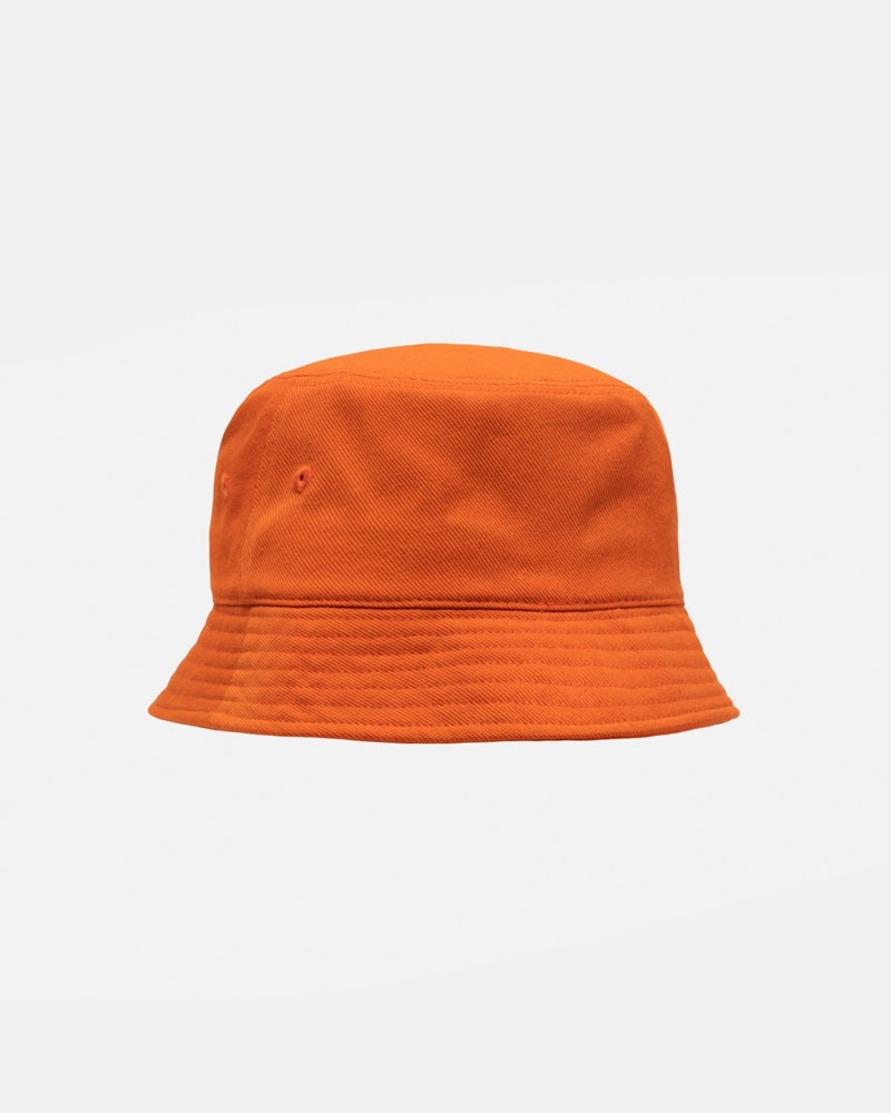 Orange Stüssy Deep Bucket SS Link Hat | UAE EMT236019