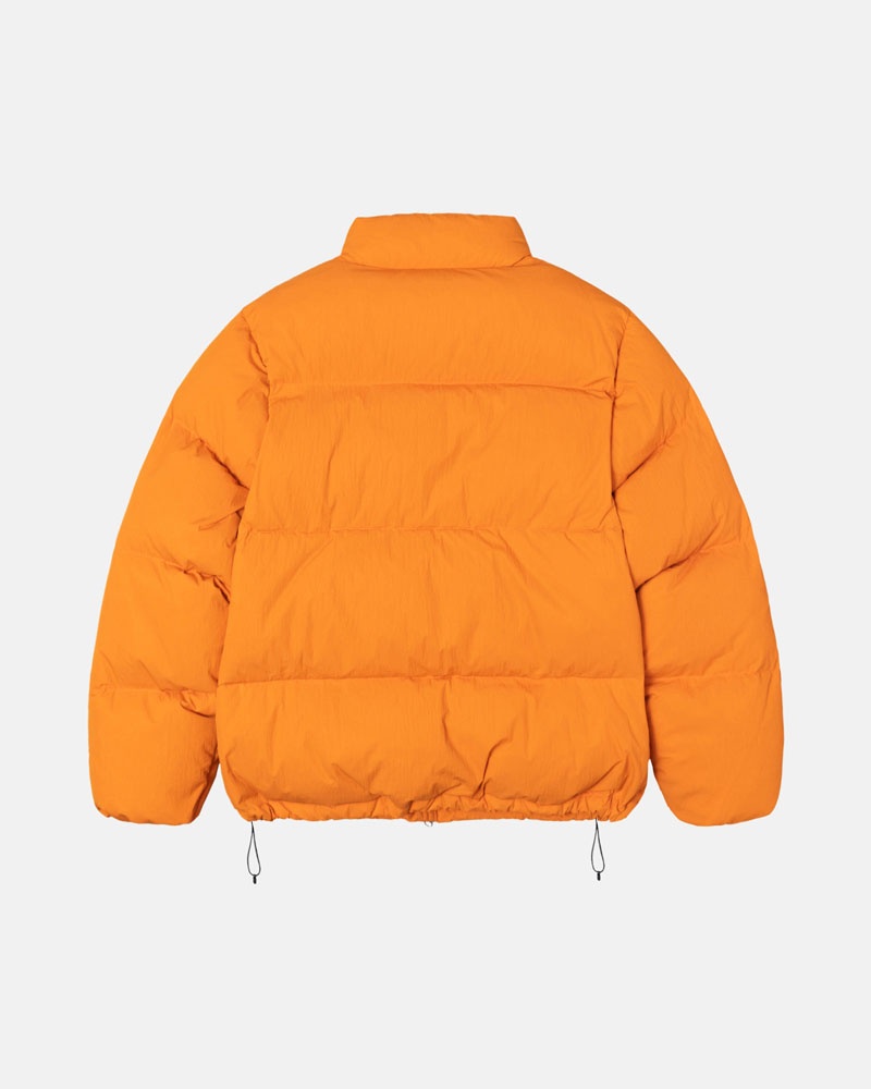 Orange Stüssy Down Puffer Nylon Jacket | UAE ELQ302795