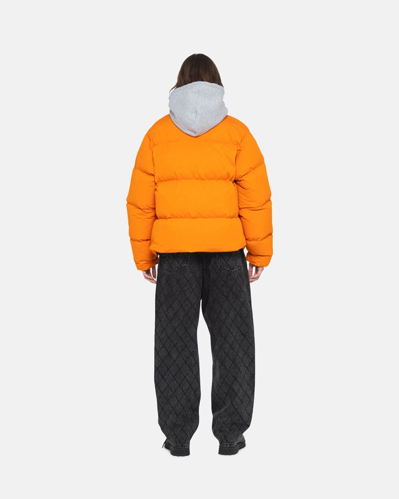 Orange Stüssy Down Puffer Nylon Jacket | UAE ELQ302795