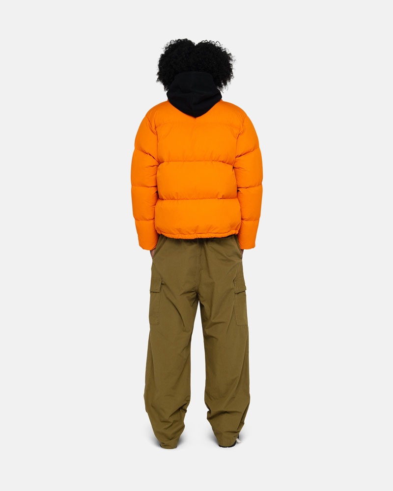 Orange Stüssy Down Puffer Nylon Jacket | UAE ELQ302795