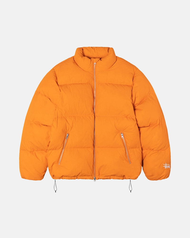 Orange Stüssy Down Puffer Nylon Jacket | UAE ELQ302795