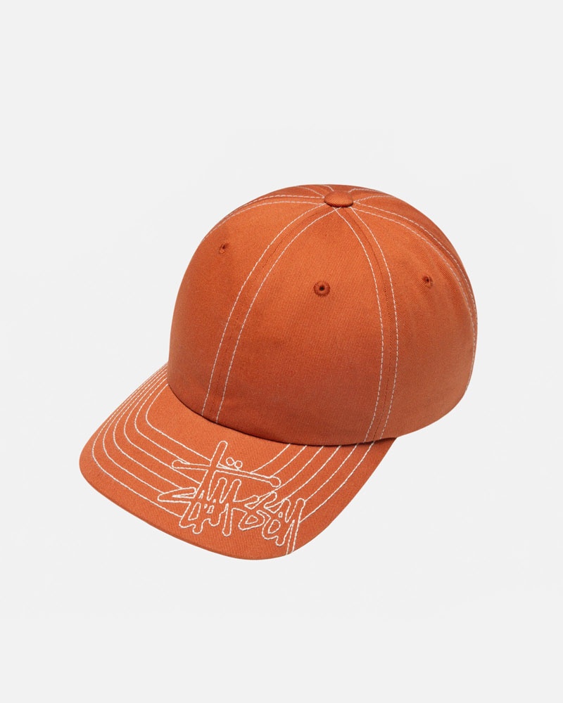 Orange Stüssy Low Pro Basic Stitch Strapback Cap | UAE QHK245180