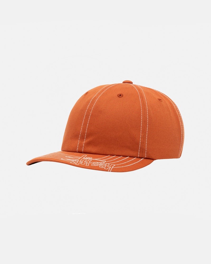 Orange Stüssy Low Pro Basic Stitch Strapback Cap | UAE QHK245180