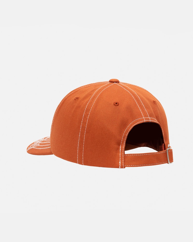 Orange Stüssy Low Pro Basic Stitch Strapback Cap | UAE QHK245180