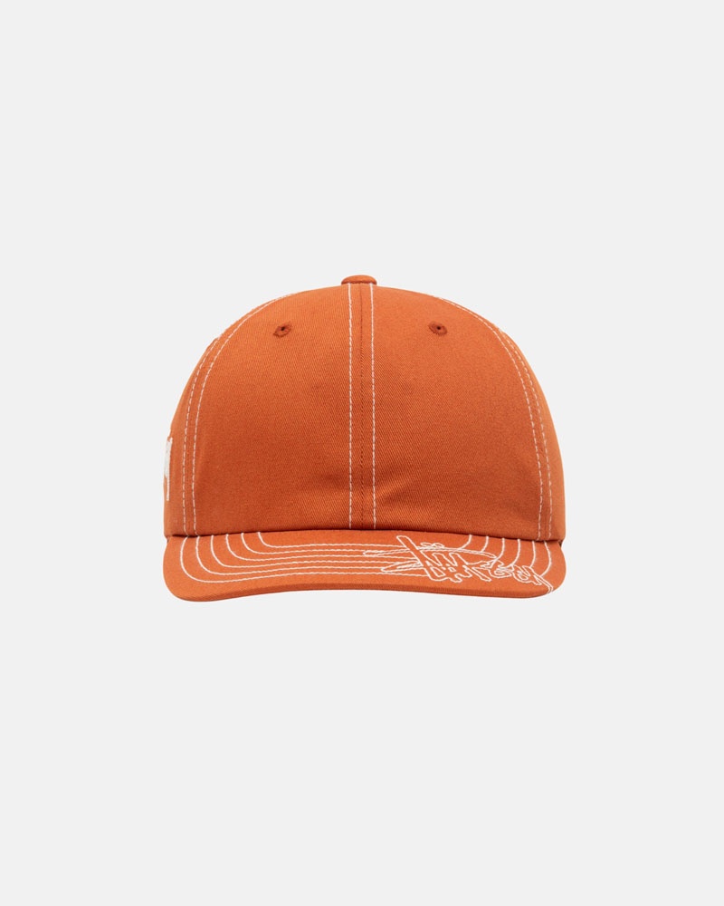 Orange Stüssy Low Pro Basic Stitch Strapback Cap | UAE QHK245180