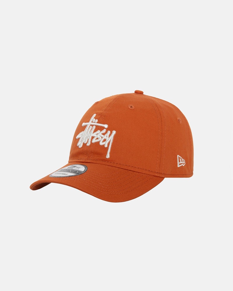 Orange Stüssy New Era 9Twenty Basic Strapback Cap | UAE ZHG518097