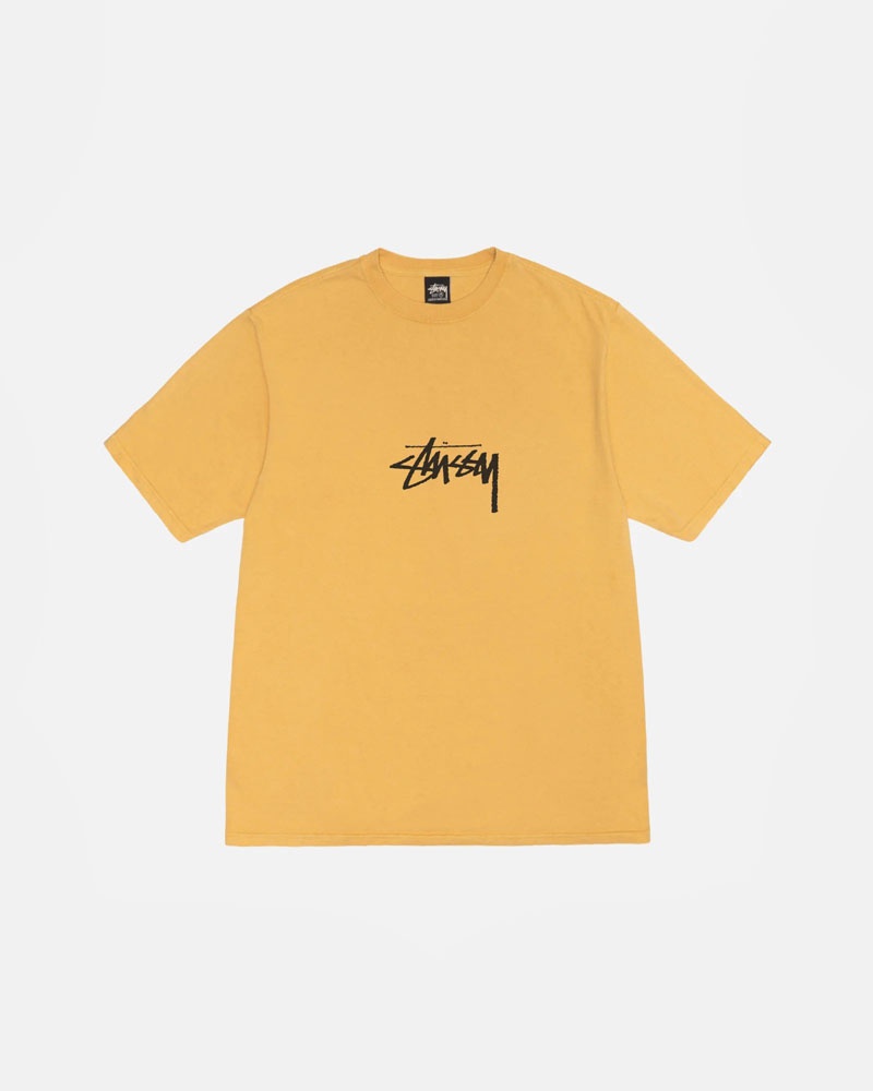 Orange Stüssy Small Stock Honey Pigment Dyed T-Shirt | UAE KMQ264310