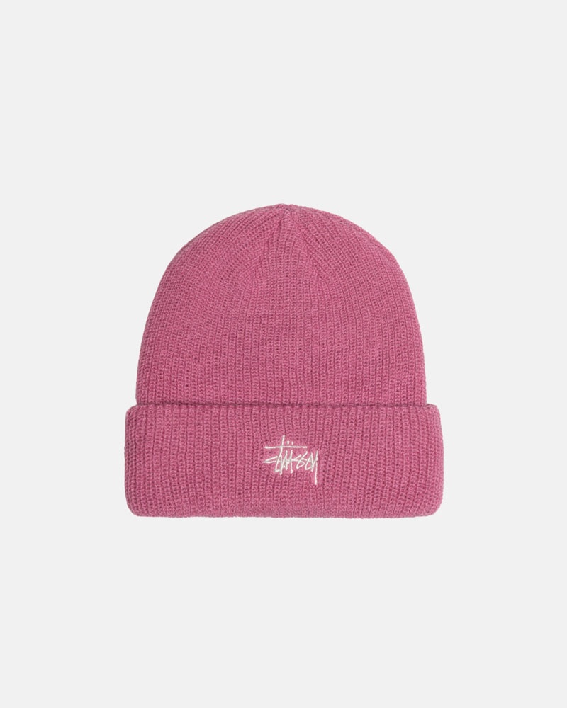 Pink Stüssy Cuff Basic Beanie | UAE RUP076283