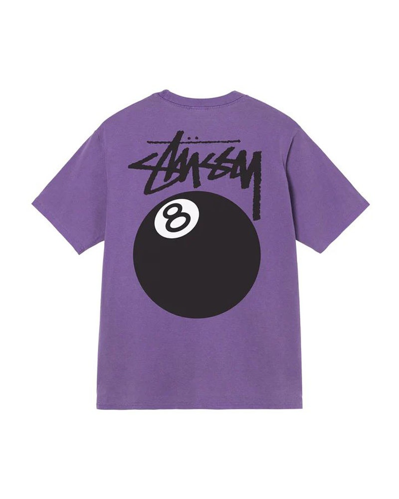 Purple Stüssy 8 Ball Pigment Dyed T-Shirt | UAE USY431580