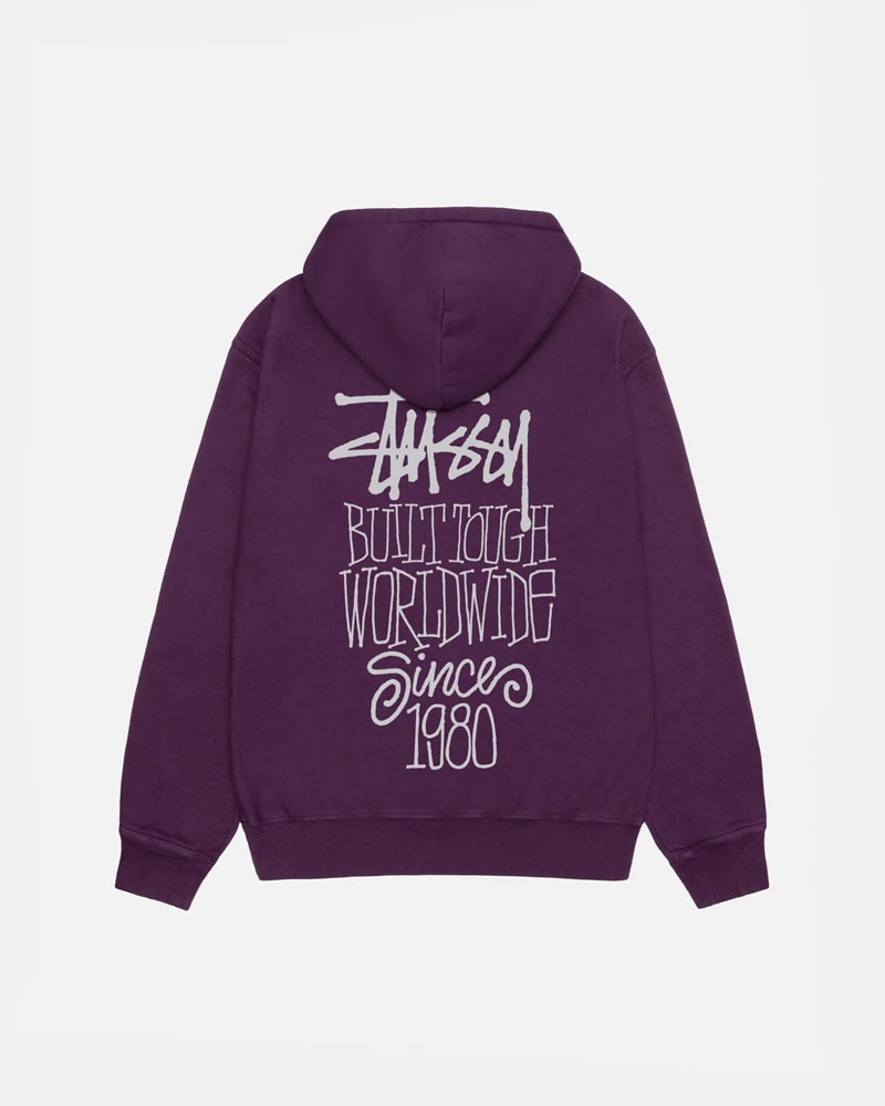 Purple Stüssy Built Tough Pigment Dyed Hoodie | UAE BAZ386410