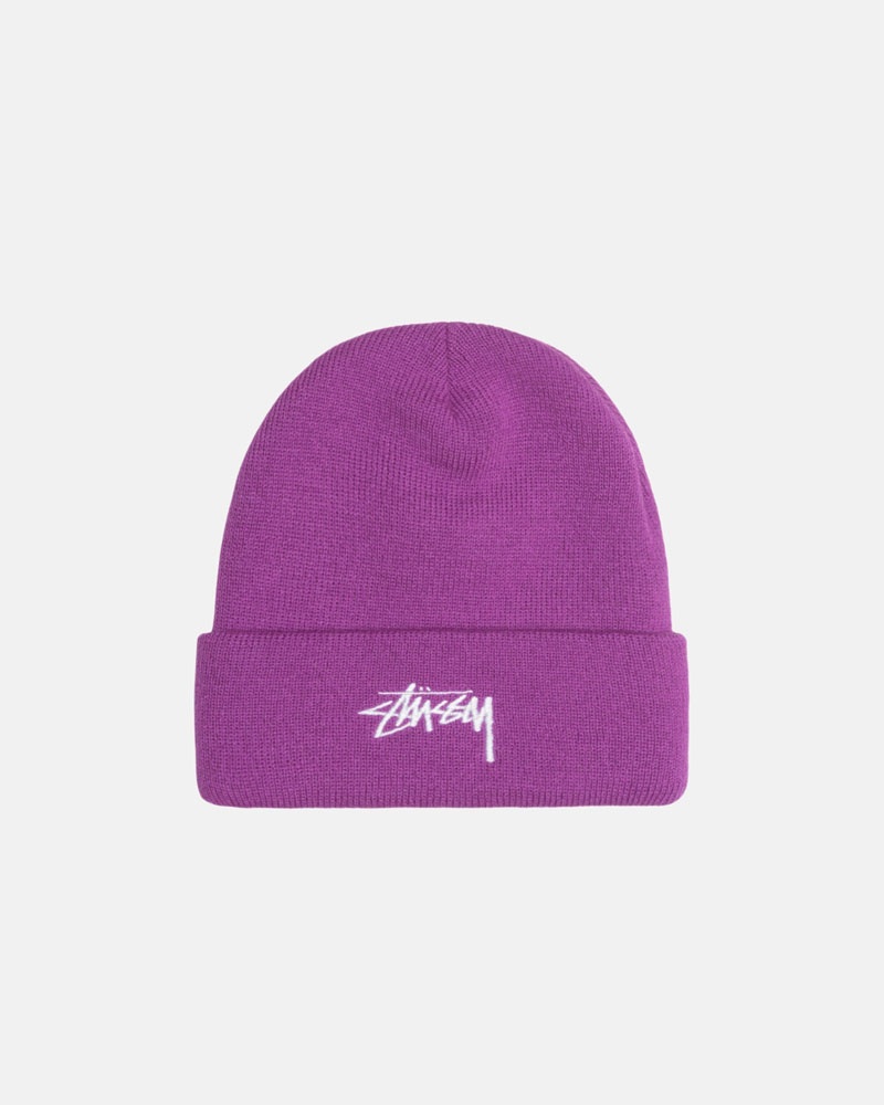 Purple Stüssy Cuff Stock Beanie | UAE GKS639518