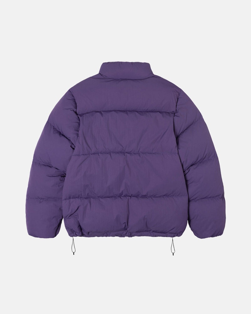 Purple Stüssy Down Puffer Nylon Jacket | UAE GXA237984