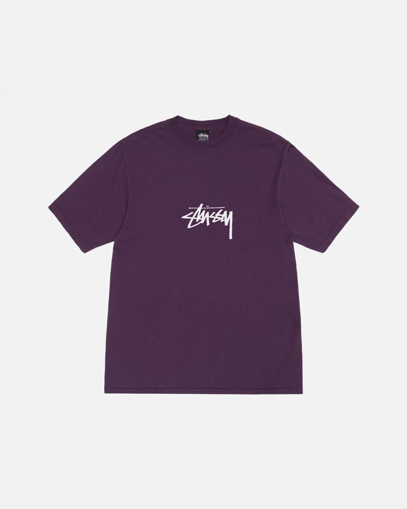 Purple Stüssy Small Stock Pigment Dyed T-Shirt | UAE YBG926074