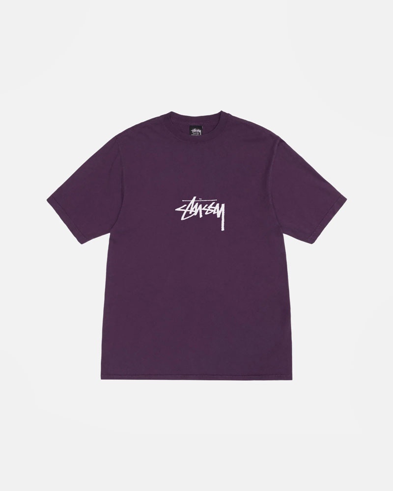 Purple Stüssy Small Stock Pigment Dyed T-Shirt | UAE LQX981703