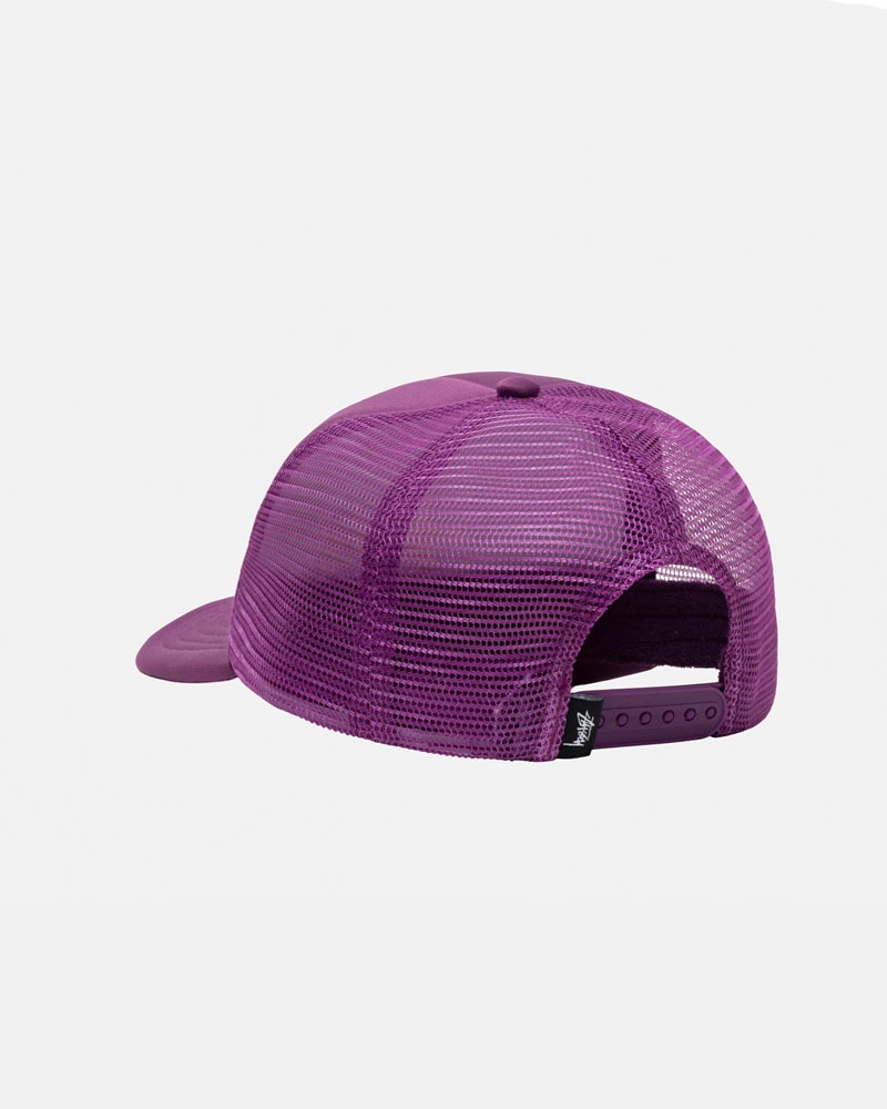 Purple Stüssy Trucker Big Basic Snapback Cap | UAE YMD124806