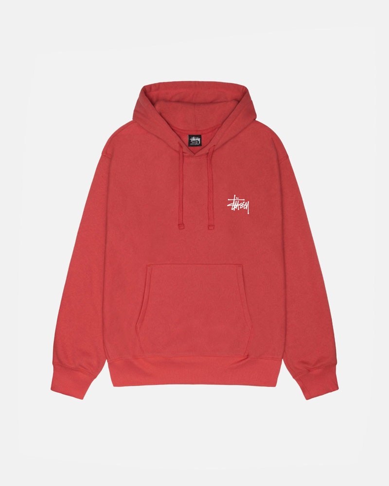 Red Stüssy Basic Hoodie | UAE UPY106837