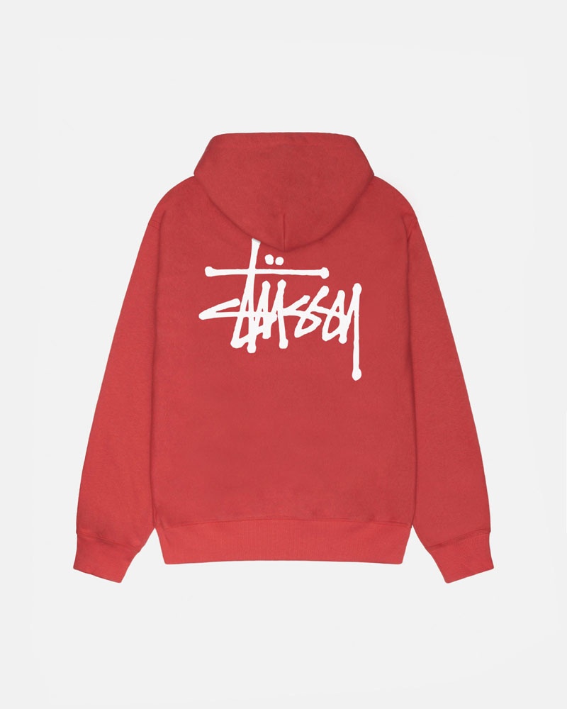 Red Stüssy Basic Hoodie | UAE UPY106837