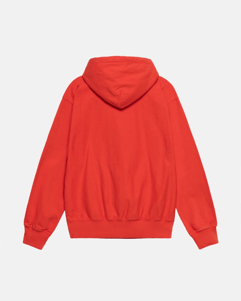 Red Stüssy Block Sport Pigment Dyed Hoodie | UAE EGC539642