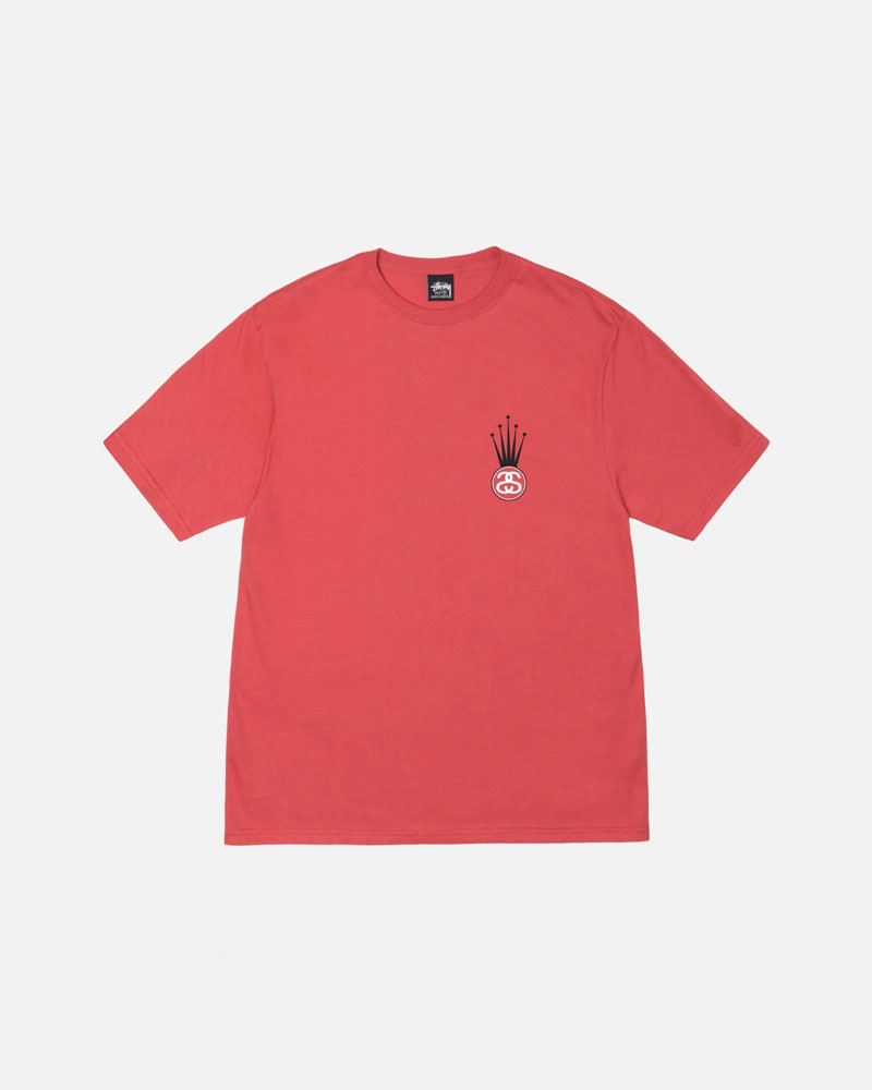 Red Stüssy Crown Link T-Shirt | UAE LIG830721