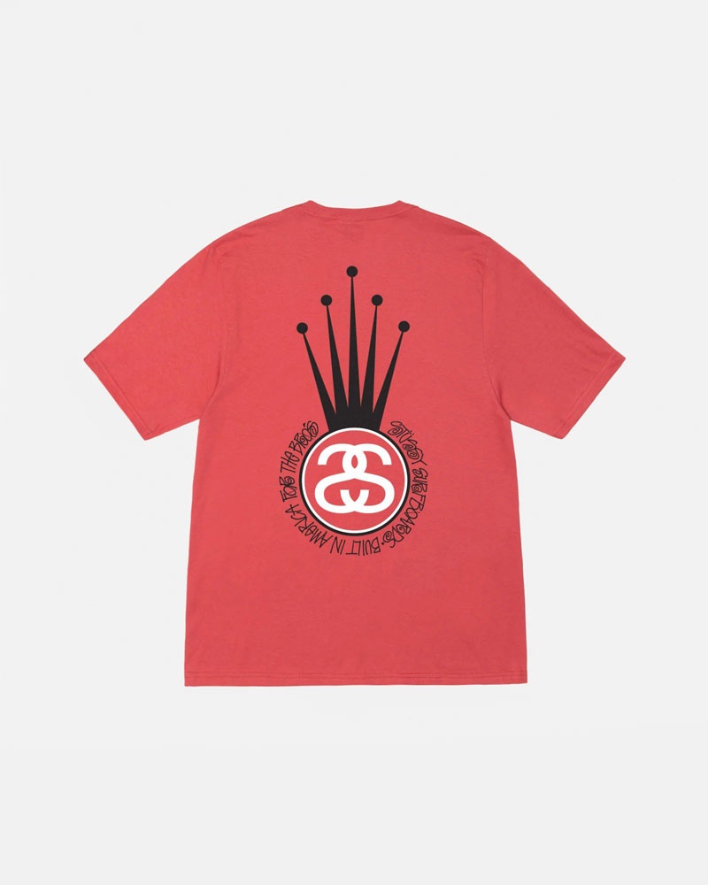 Red Stüssy Crown Link T-Shirt | UAE LIG830721