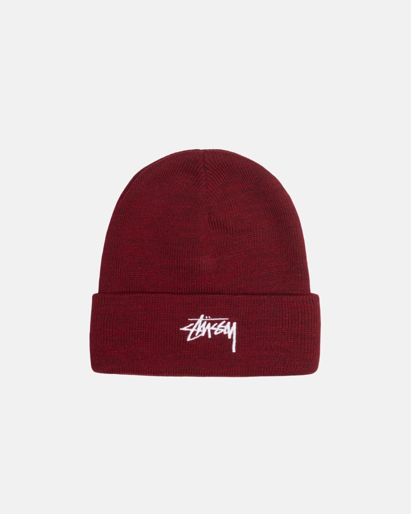 Red Stüssy Cuff Stock Beanie | UAE HUG189327