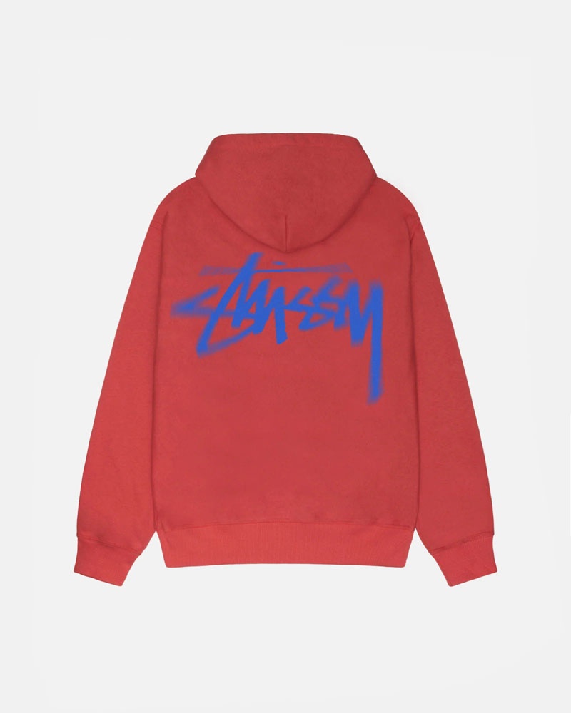 Red Stüssy Dizzy Stock Hoodie | UAE QGC672085