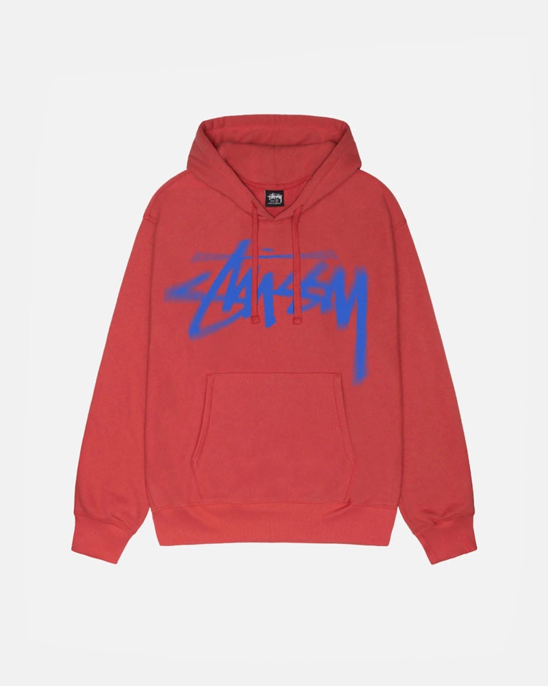 Red Stüssy Dizzy Stock Hoodie | UAE QGC672085