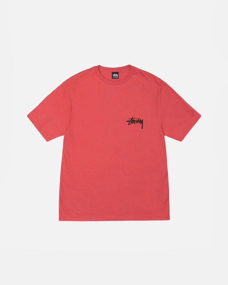 Red Stüssy Flower Bomb T-Shirt | UAE ZDW723648