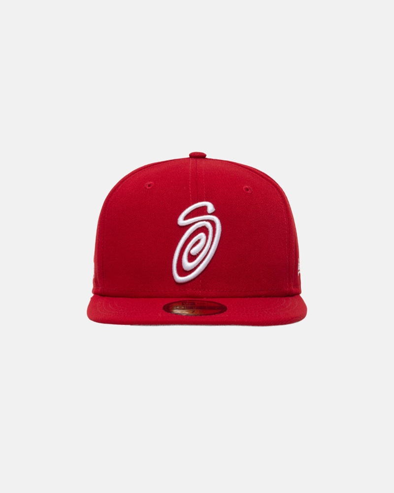 Red Stüssy New Era 59Fifty Curly S Cap | UAE HYO103964