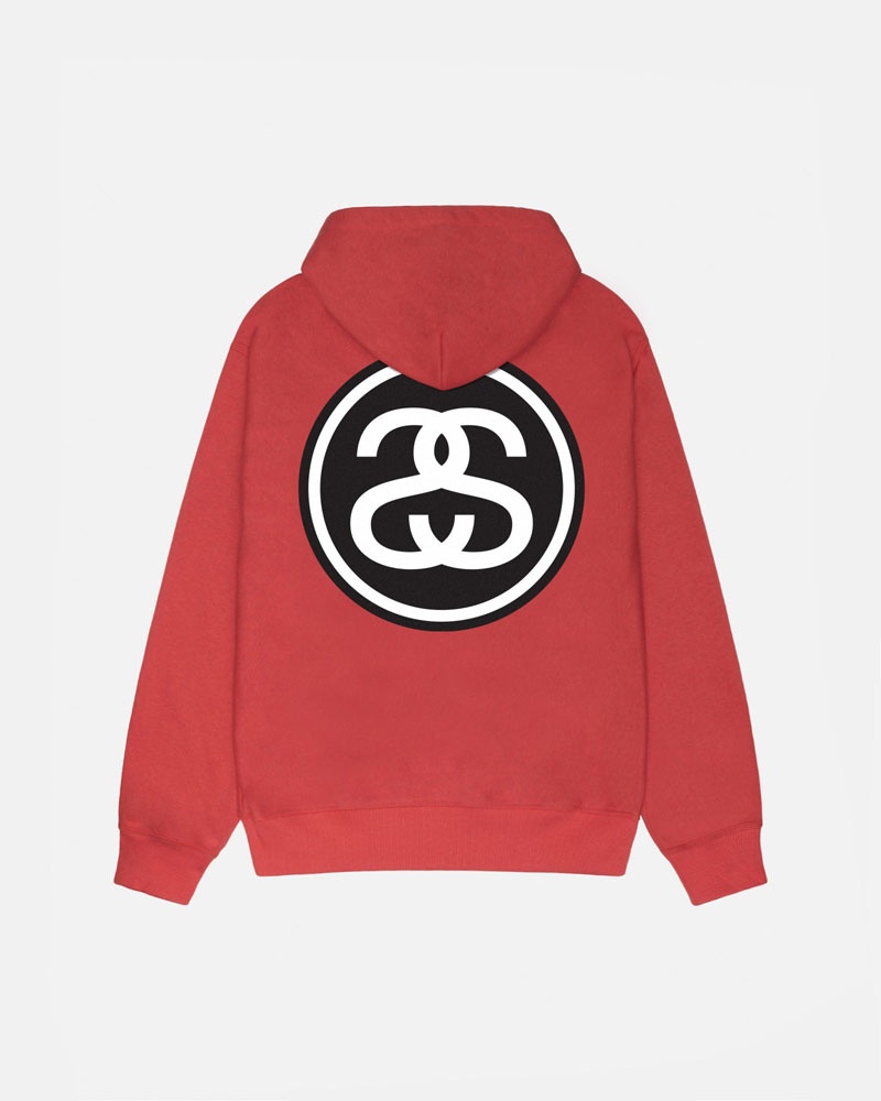 Red Stüssy SS-Link Zip Hoodie | UAE GLY548097