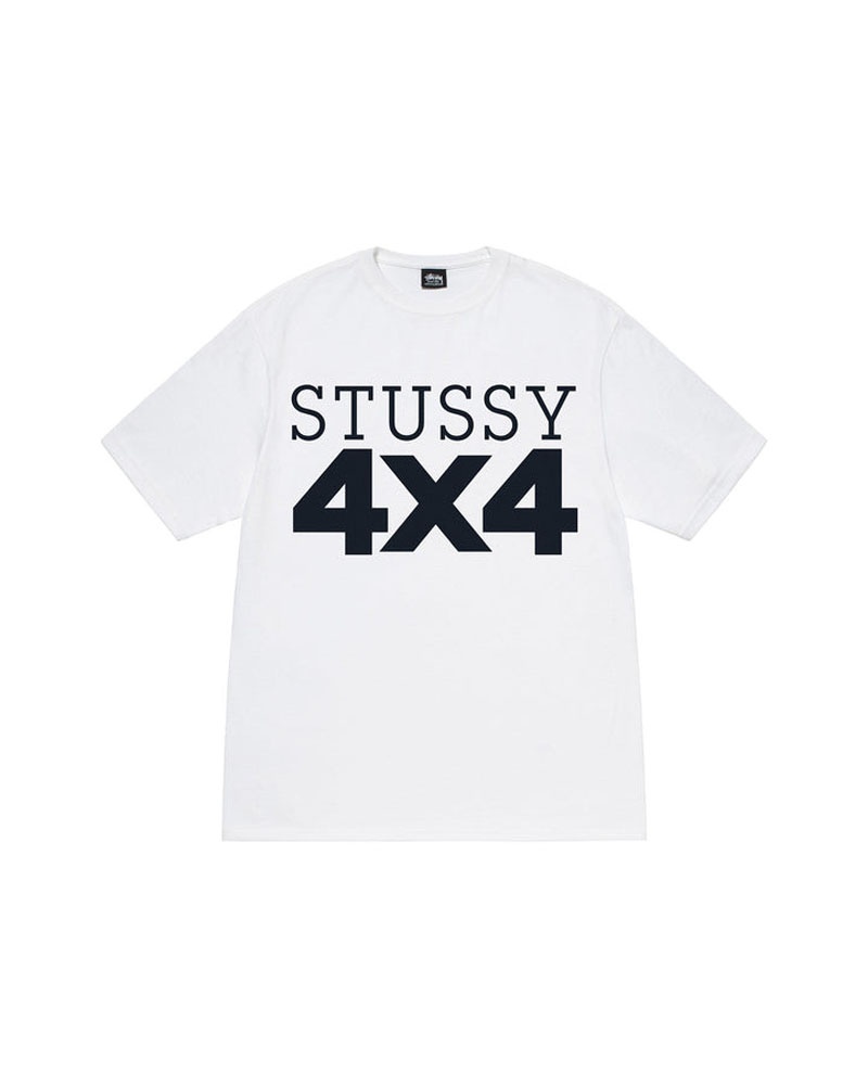 White Stüssy 4x4 T-Shirt | UAE ZKO678142