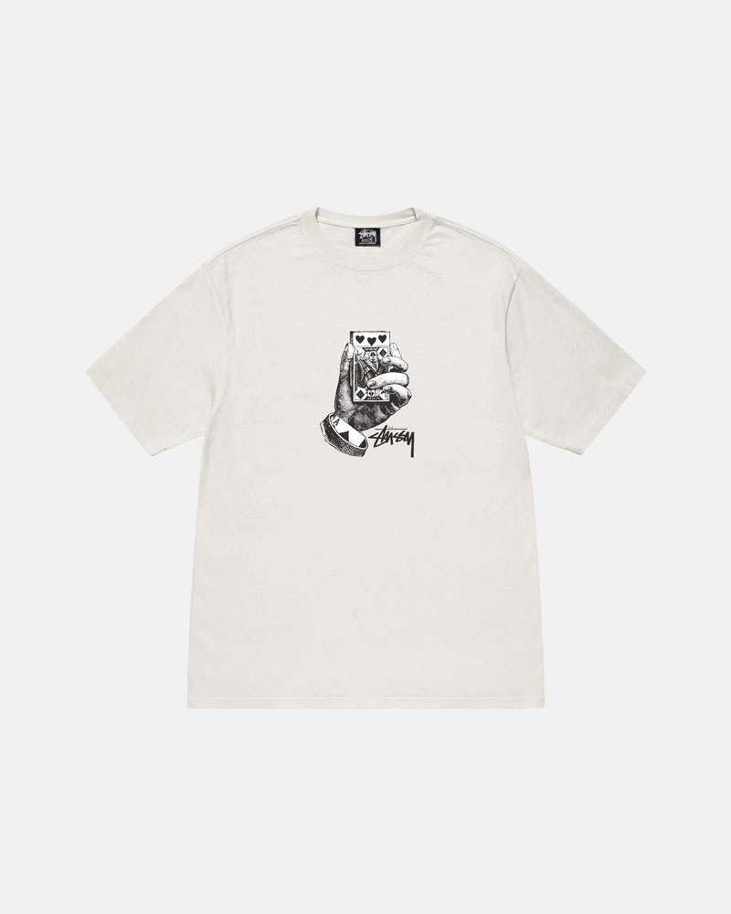 White Stüssy All Bets Off Pigment Dyed T-Shirt | UAE YDS069547