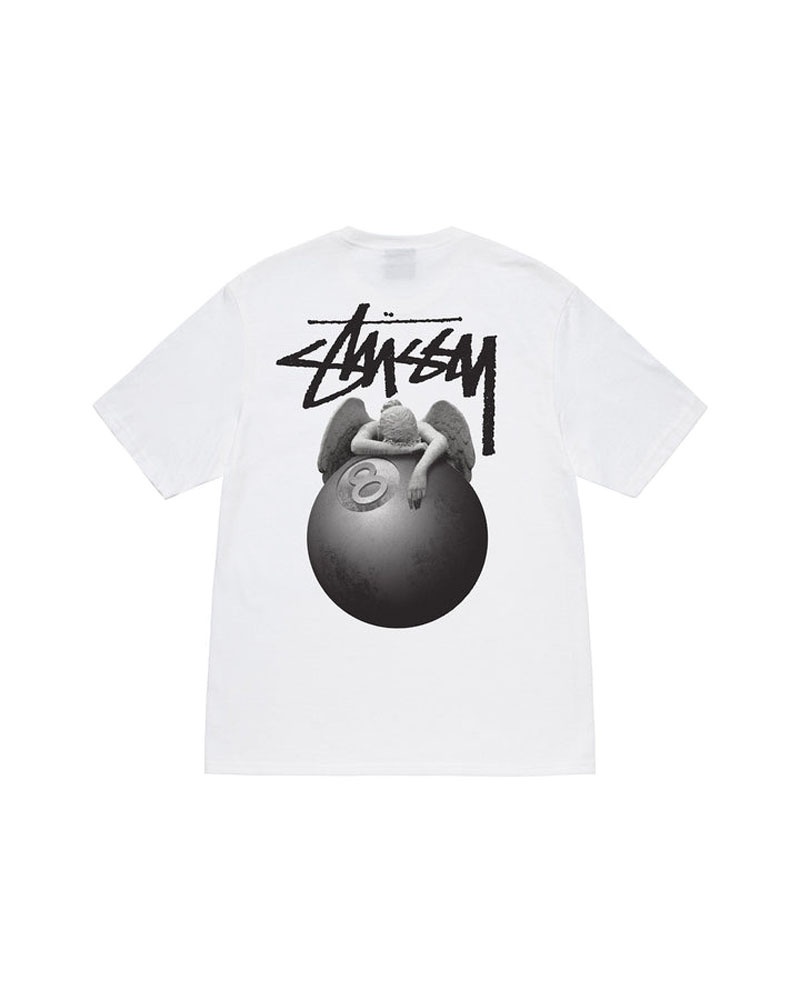 White Stüssy Angel T-Shirt | UAE KCR572896