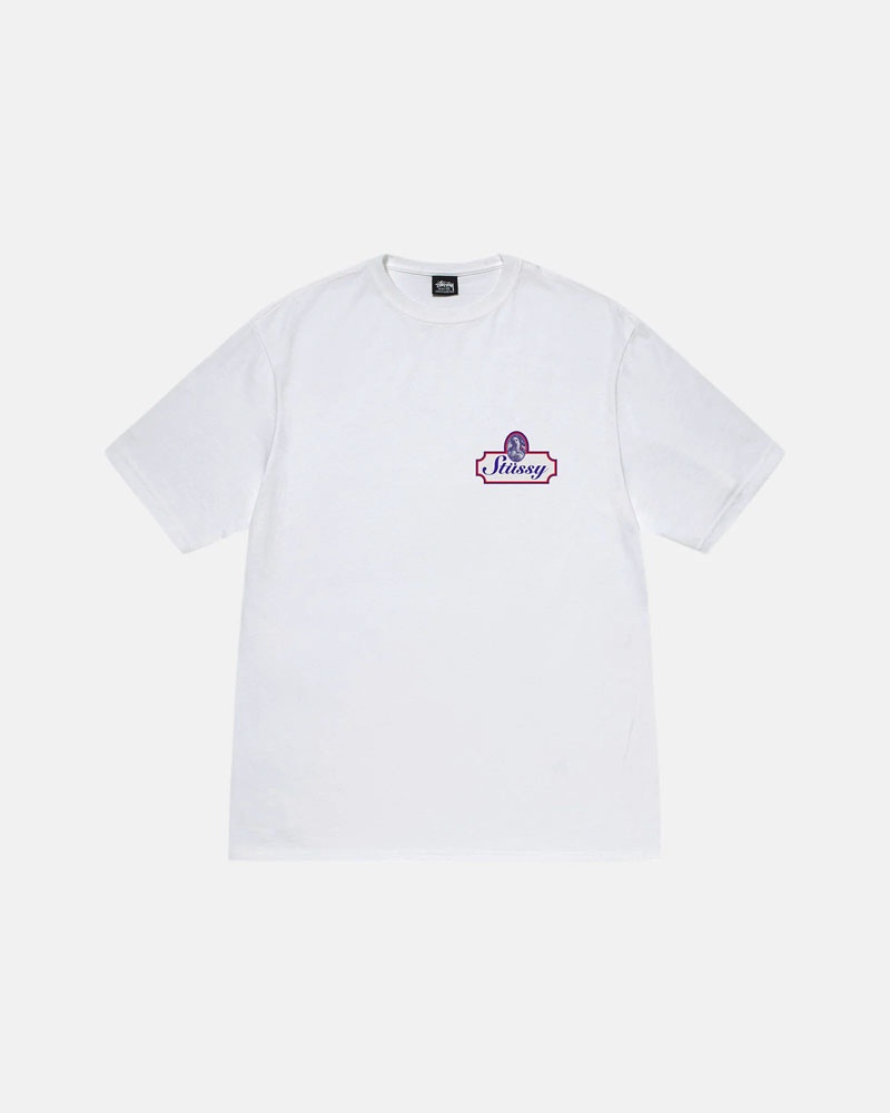 White Stüssy Authentic T-Shirt | UAE NAQ539046