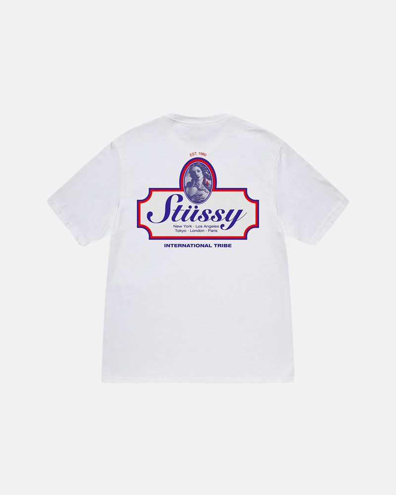 White Stüssy Authentic T-Shirt | UAE NAQ539046