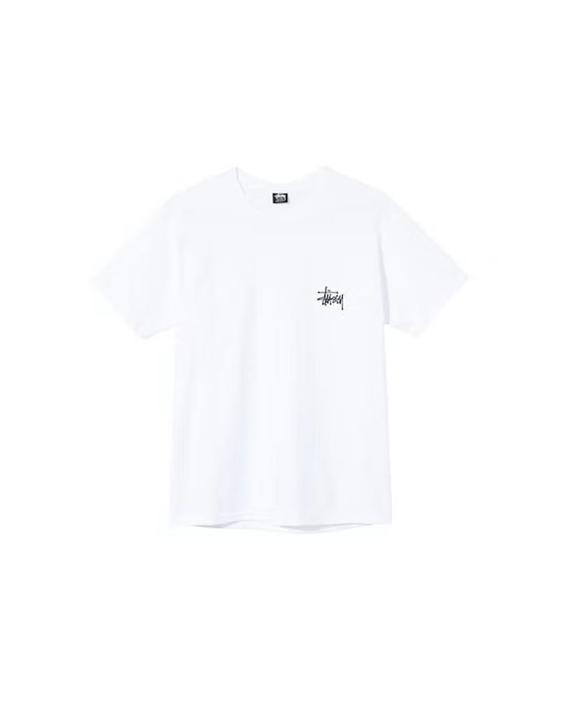 White Stüssy Basic T-Shirt | UAE SCX840712