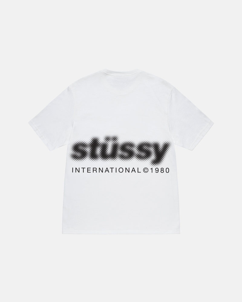 White Stüssy Blur T-Shirt | UAE JZG649725