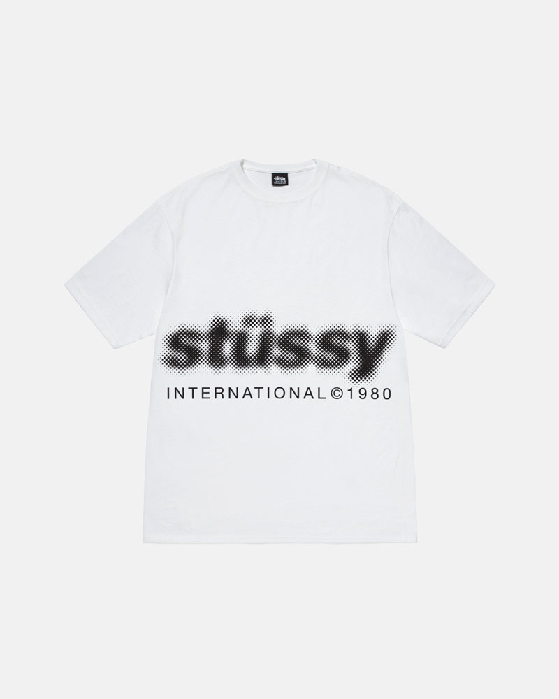 White Stüssy Blur T-Shirt | UAE JZG649725