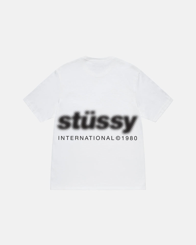 White Stüssy Blur T-Shirt | UAE RCX357460