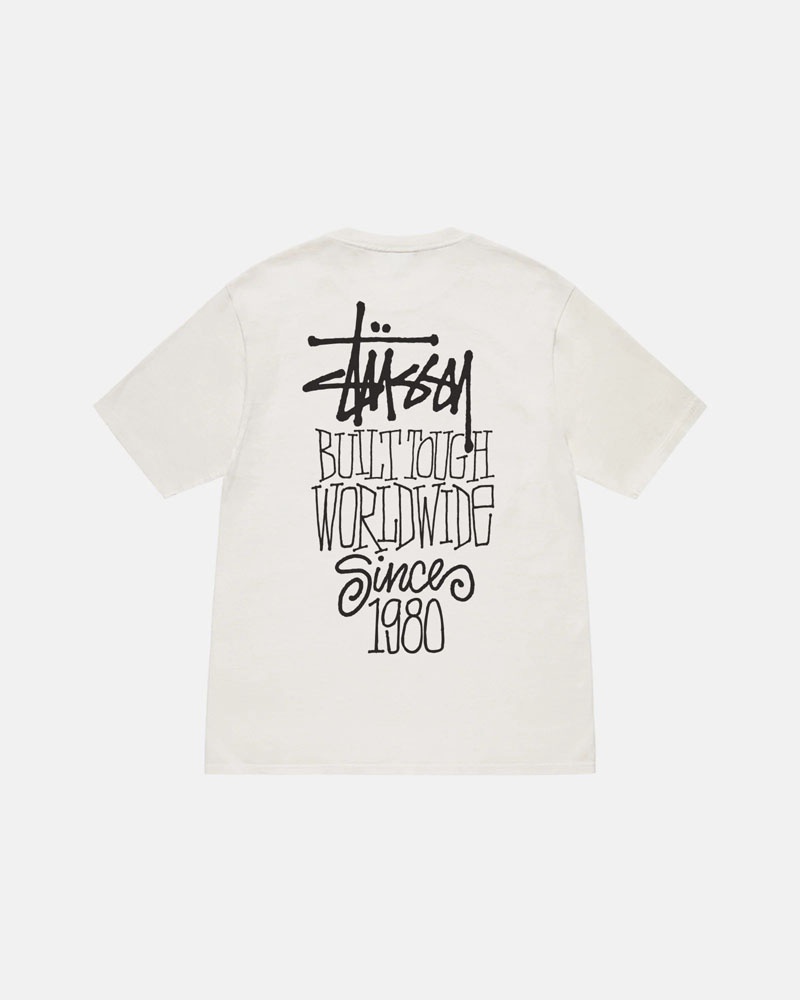 White Stüssy Built Tough Pigment Dyed T-Shirt | UAE NYT140957