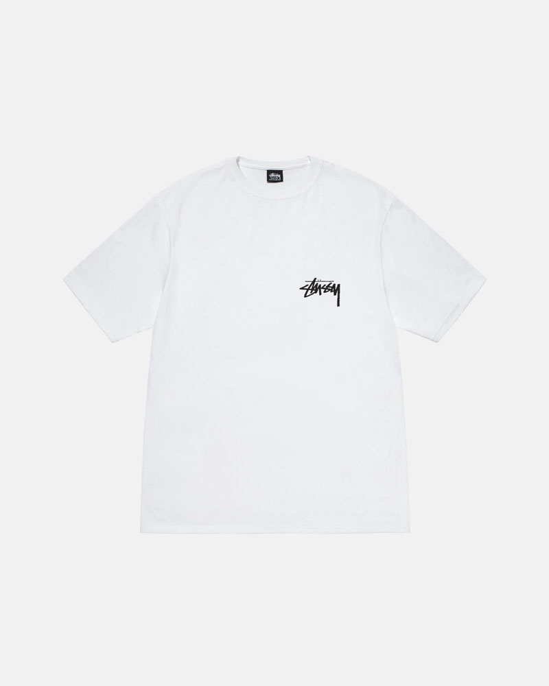 White Stüssy Classic Dot T-Shirt | UAE VNM178620