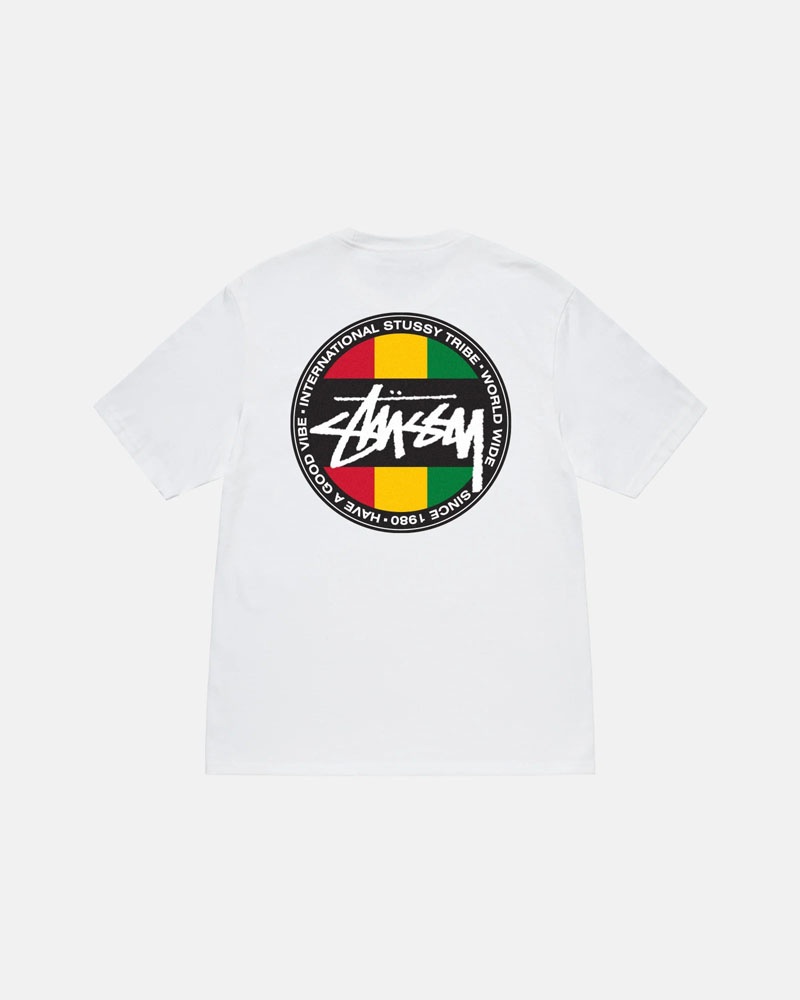 White Stüssy Classic Dot T-Shirt | UAE VNM178620