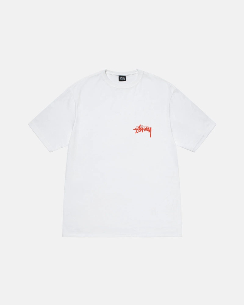 White Stüssy Classroom T-Shirt | UAE XCH287014