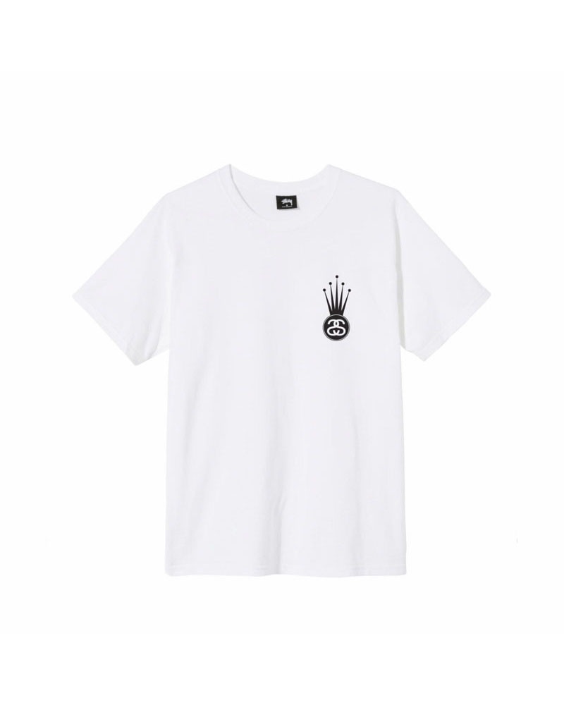 White Stüssy Crown Link T-Shirt | UAE UWJ365704