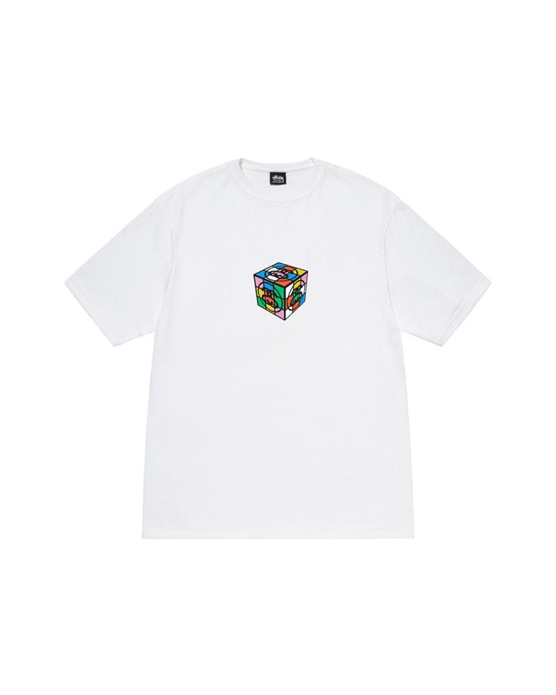 White Stüssy Cube T-Shirt | UAE UWT892531