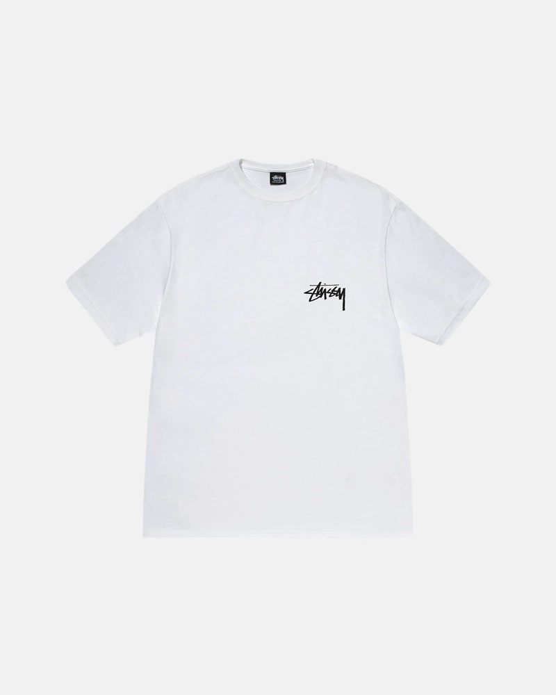 White Stüssy Diced Out T-Shirt | UAE YCG341250