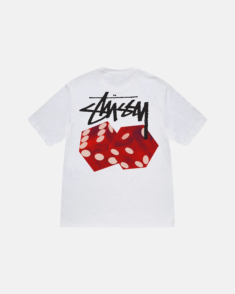 White Stüssy Diced Out T-Shirt | UAE YCG341250