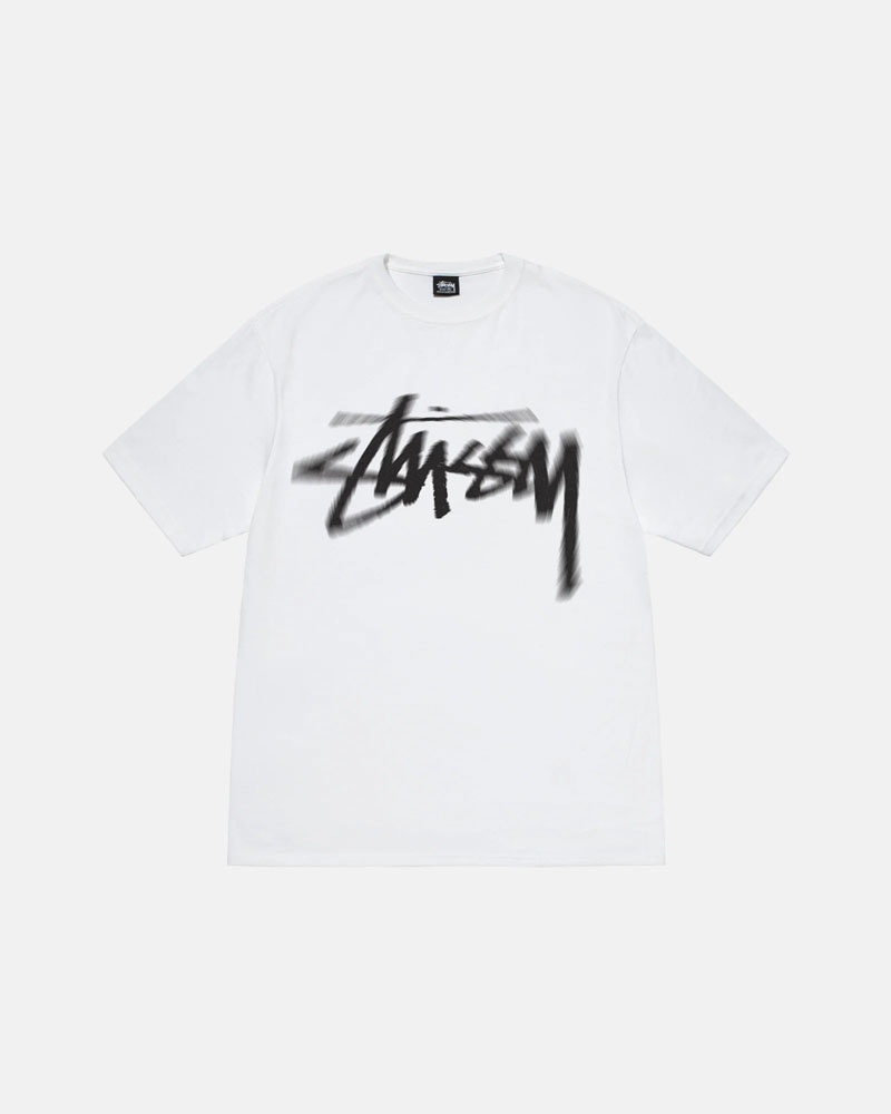 White Stüssy Dizzy Stock T-Shirt | UAE MSE968315