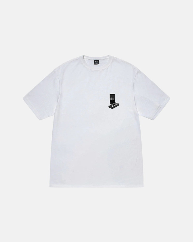 White Stüssy Dominoes T-Shirt | UAE FDZ827369